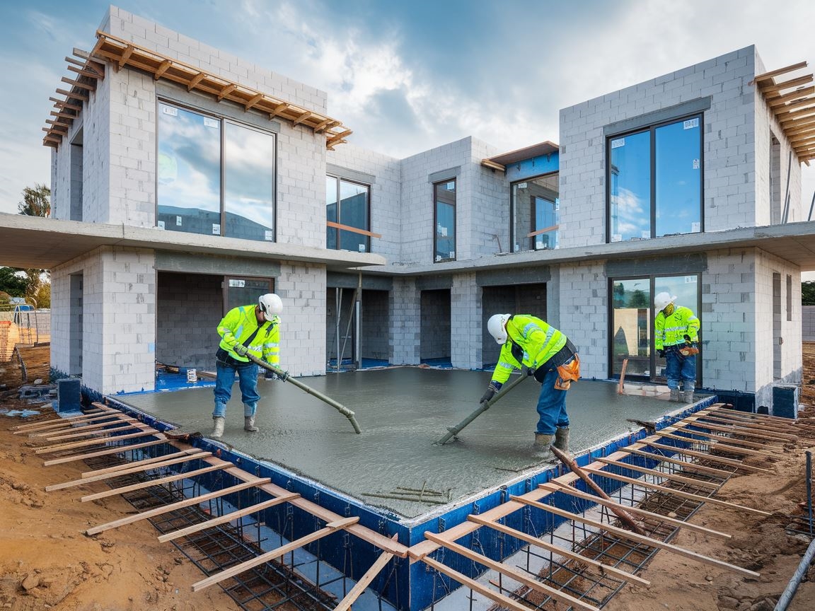 Betonowe fundamenty domu jednorodzinnego