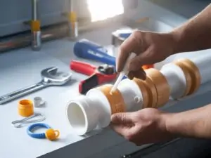 Uszczelki rur PCV przygotowane do smarowania