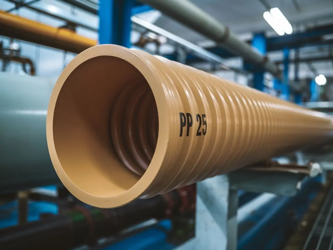 Zbliżenie na krawędzie rury PP 25