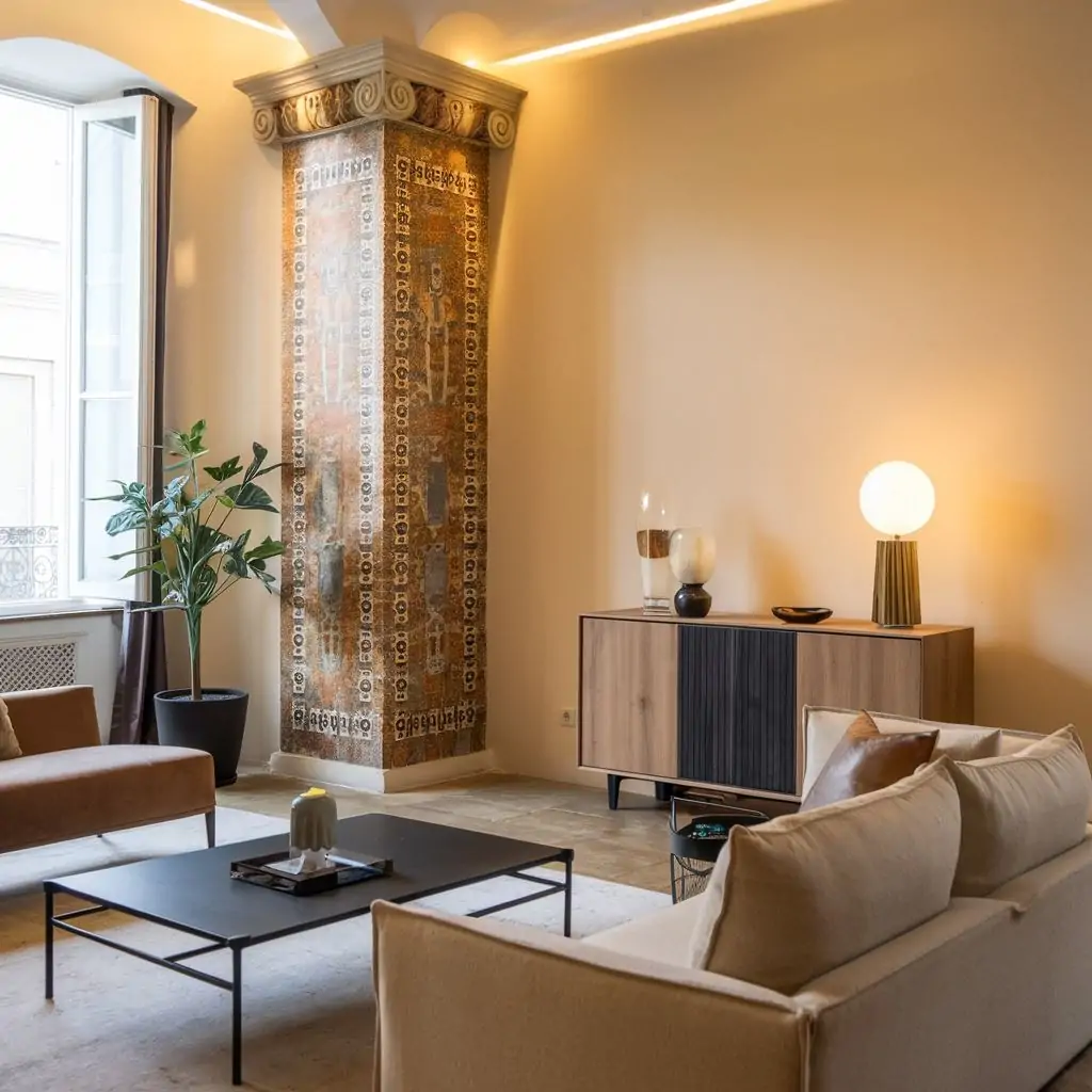 dekoracyjne panele na słupie