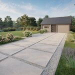 nowoczesny podjazd do garażu