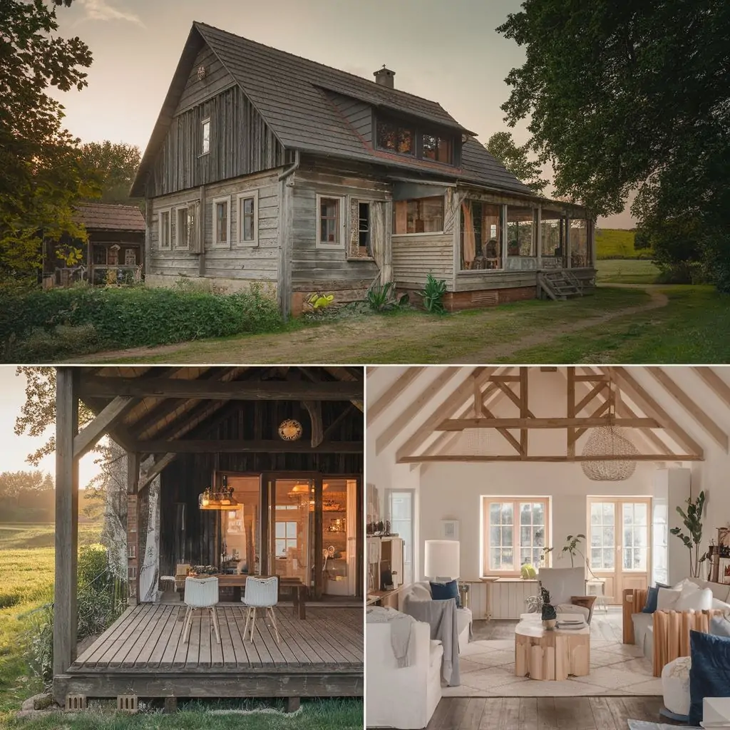 ogród przy wiejskim domu