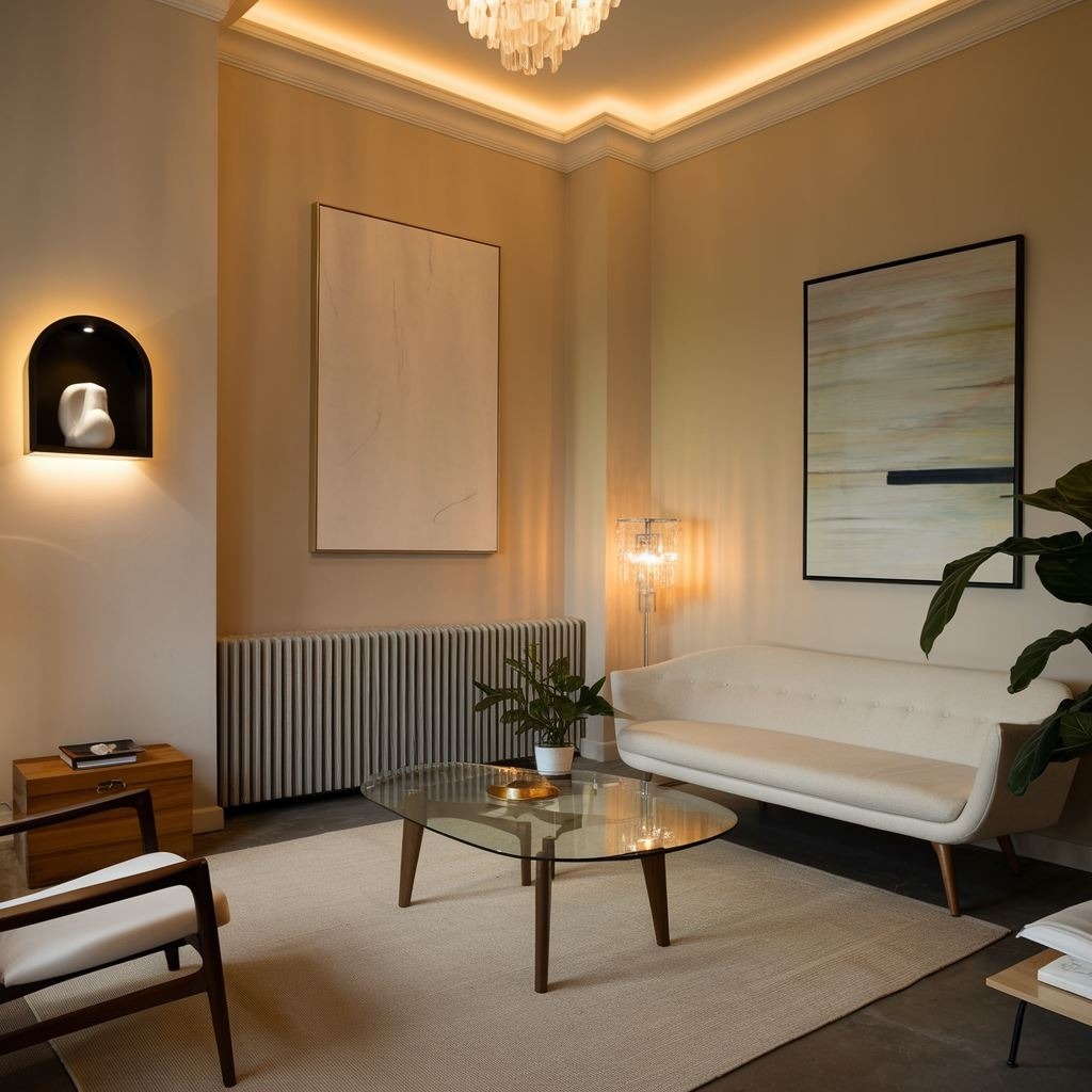 stylowy salon z roślinami