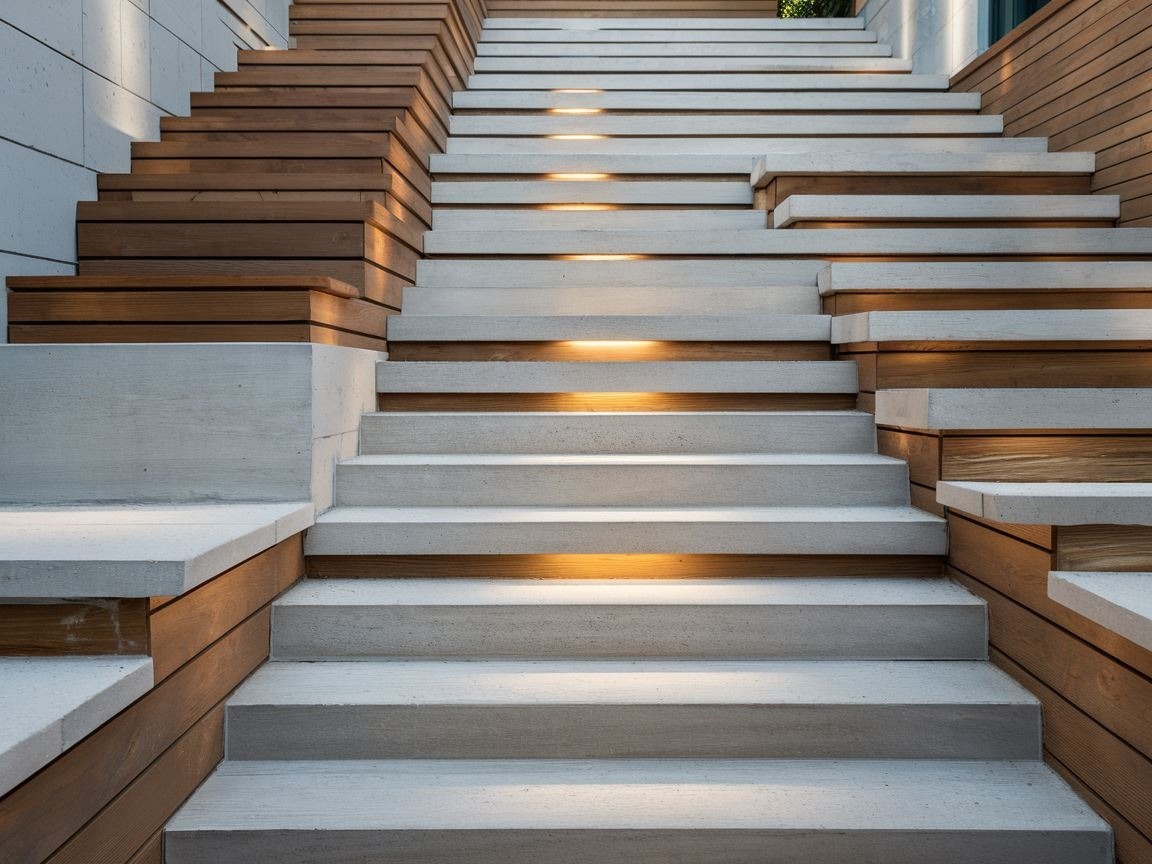 Projekt schodów zewnętrznych w minimalistycznym stylu